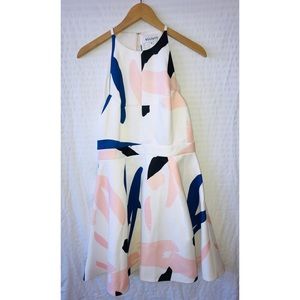 Elliatt Headway Ivory Print Skater Dress